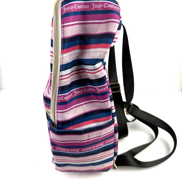 Juicy Couture‎ Wild Heart Striped Squad Backpack Nylon Medium Handbag New